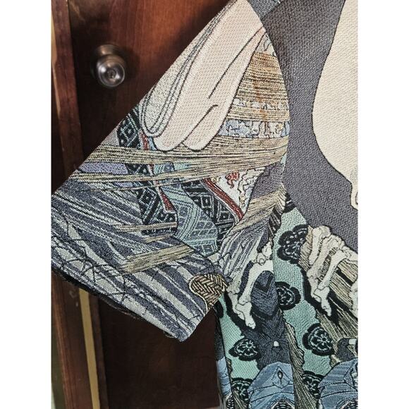 Rebel Vengeance LARGE All Over Print Japanese Samurai Skull Short Sleeve Jacket - Picture 6 of 14